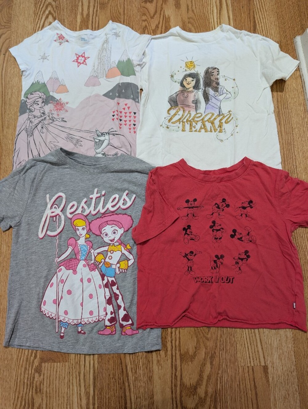 Disney Girls T-shirt Bundle Mickey FroEn Toy Story Wish 7/8